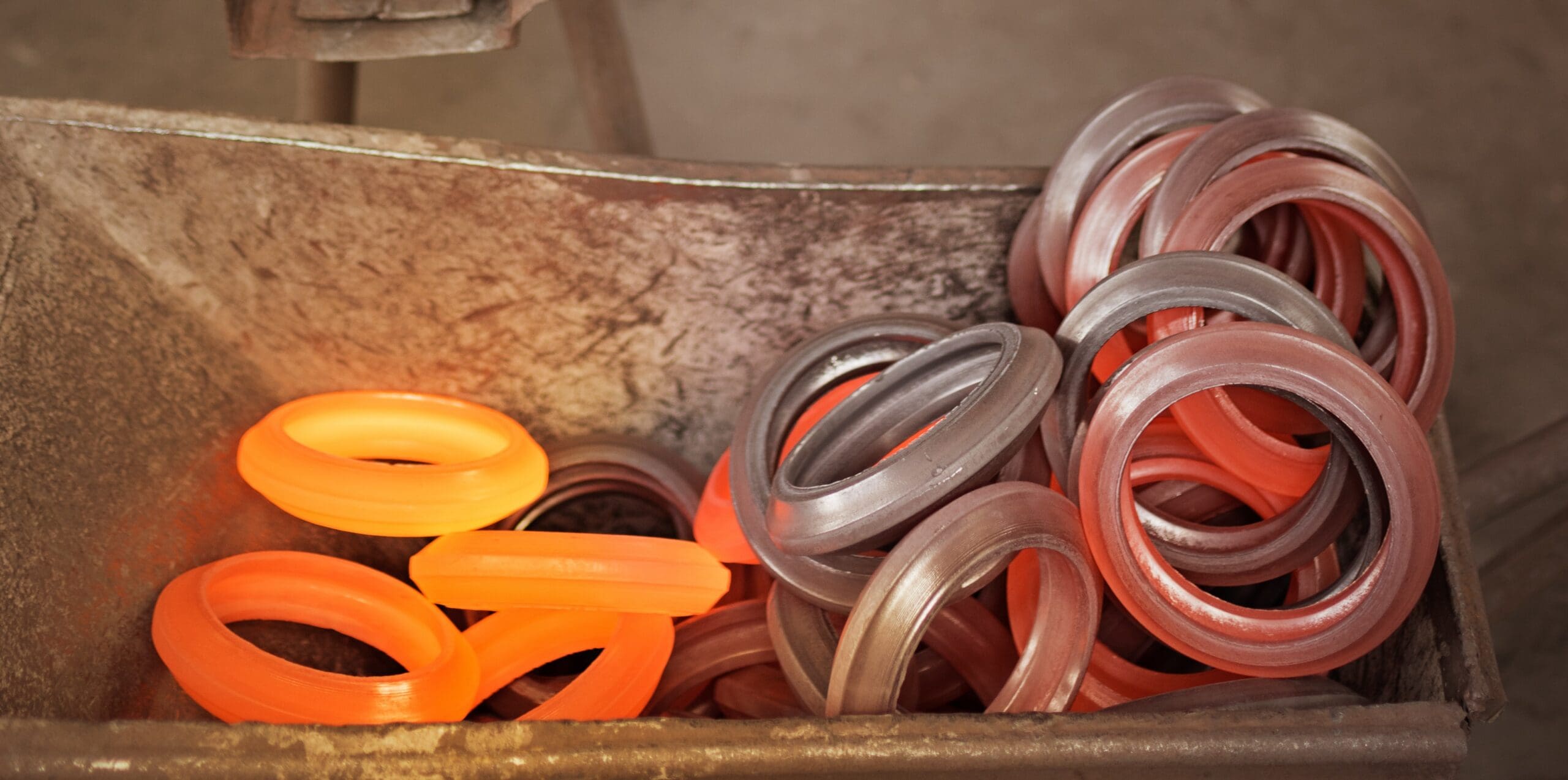 Glowing hot ring rolled forgings freshly produced at Seglian’s manufacturing facility.